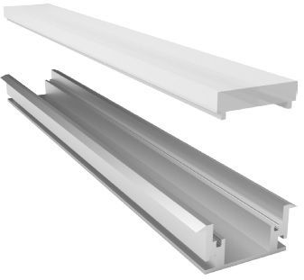 Perfil Pro-Light Aluminio Anodizado Plata 2.7x1.1x250 (без лед ленты)