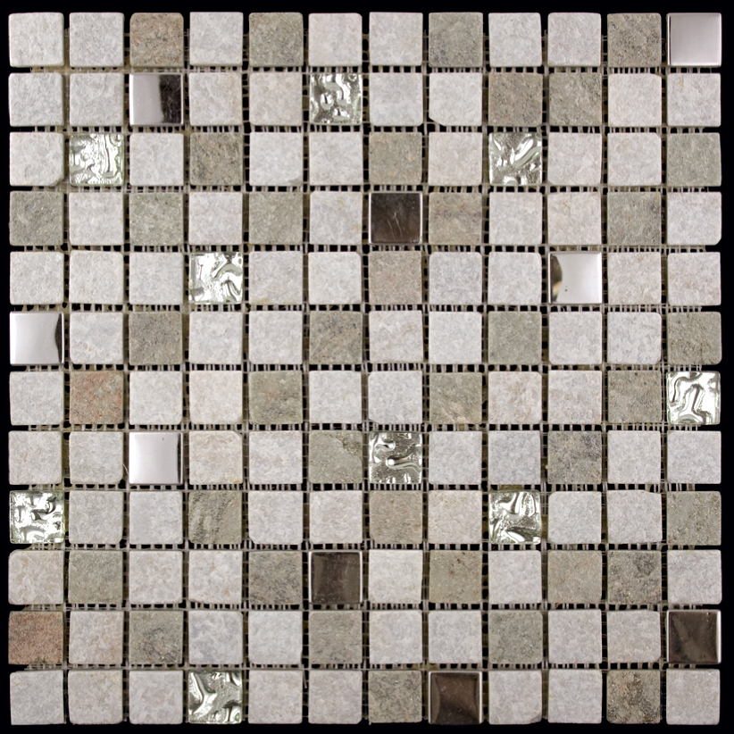 Мозаика KBE-02 (KB11-E02) мозаика Стекло+Кварц+Металл 22х22 303x303