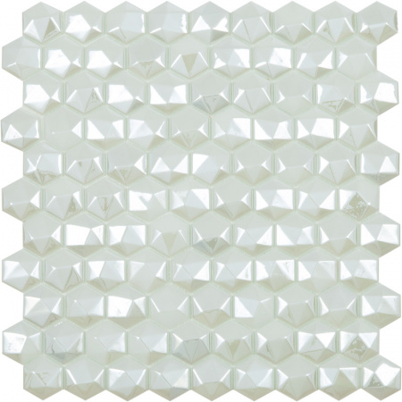 Мозаика Hex Diamond № 350D Белый (на сетке) (0,087м2)