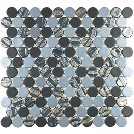 Мозаика Circle Aqua Black Mix (на сетке)(0,091 м2)