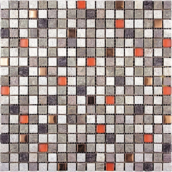 Мозаика KBE-03 (KB11-E03) Стекло+Кварц+Металл 15х15 303x303
