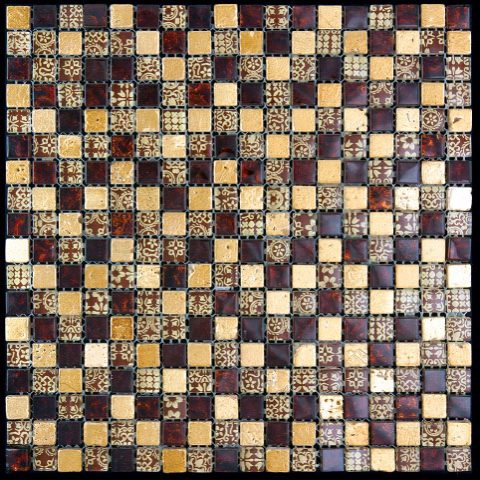 Мозаика BDA-1594 (BDA-94) мозаика Стекло+Мрамор+Агломерат 15х15 298х298