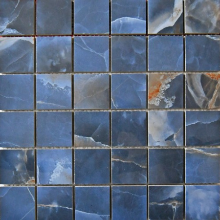Mosaico Onix Azul Polished 5x5 30x30